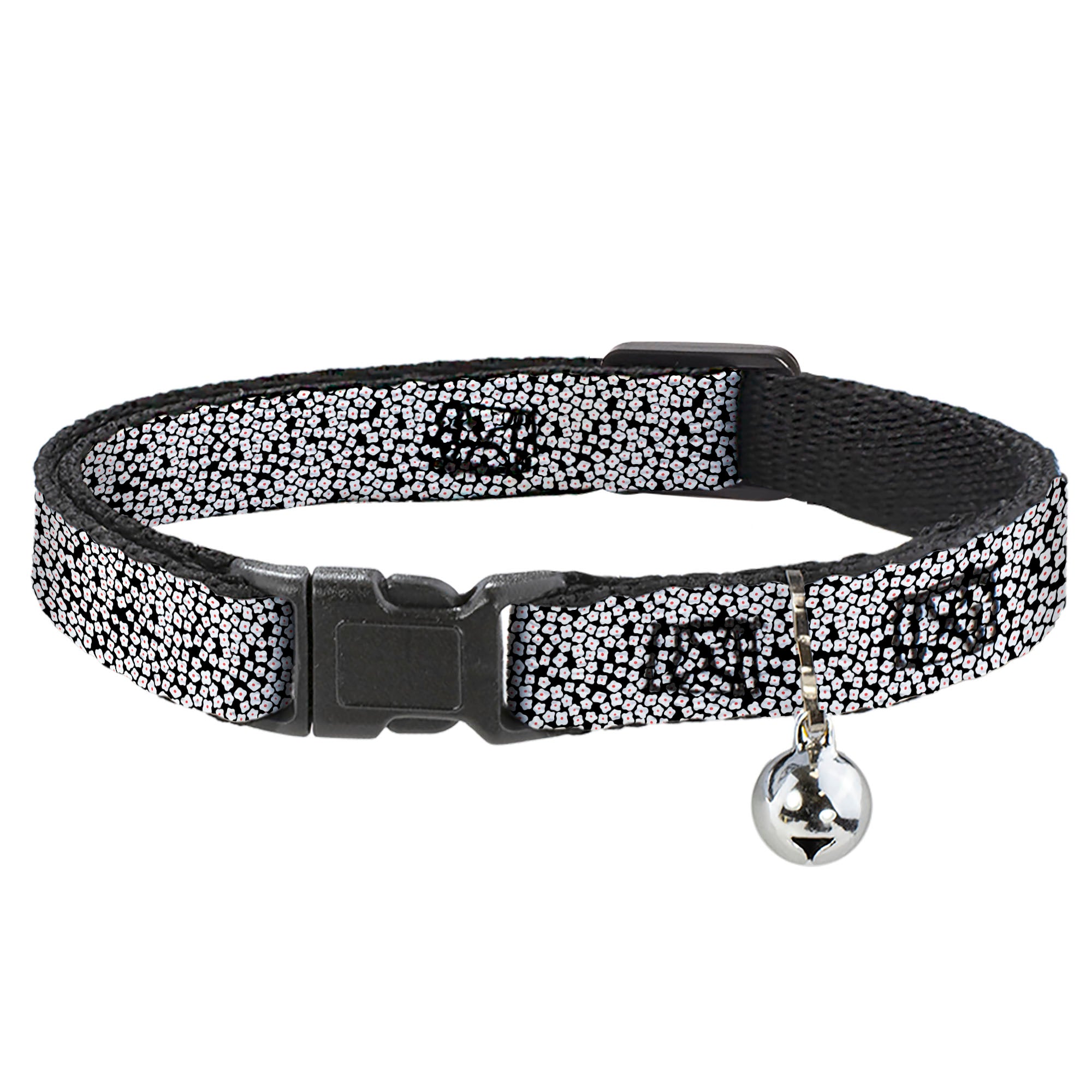 Cat Collar Breakaway - Ditsy Floral Black White Red Breakaway Cat Collars Buckle-Down