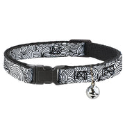 Cat Collar Breakaway - Doodle1 White Black Breakaway Cat Collars Buckle-Down