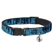 Cat Collar Breakaway - Doodle1 Paint Drips Blues Breakaway Cat Collars Buckle-Down