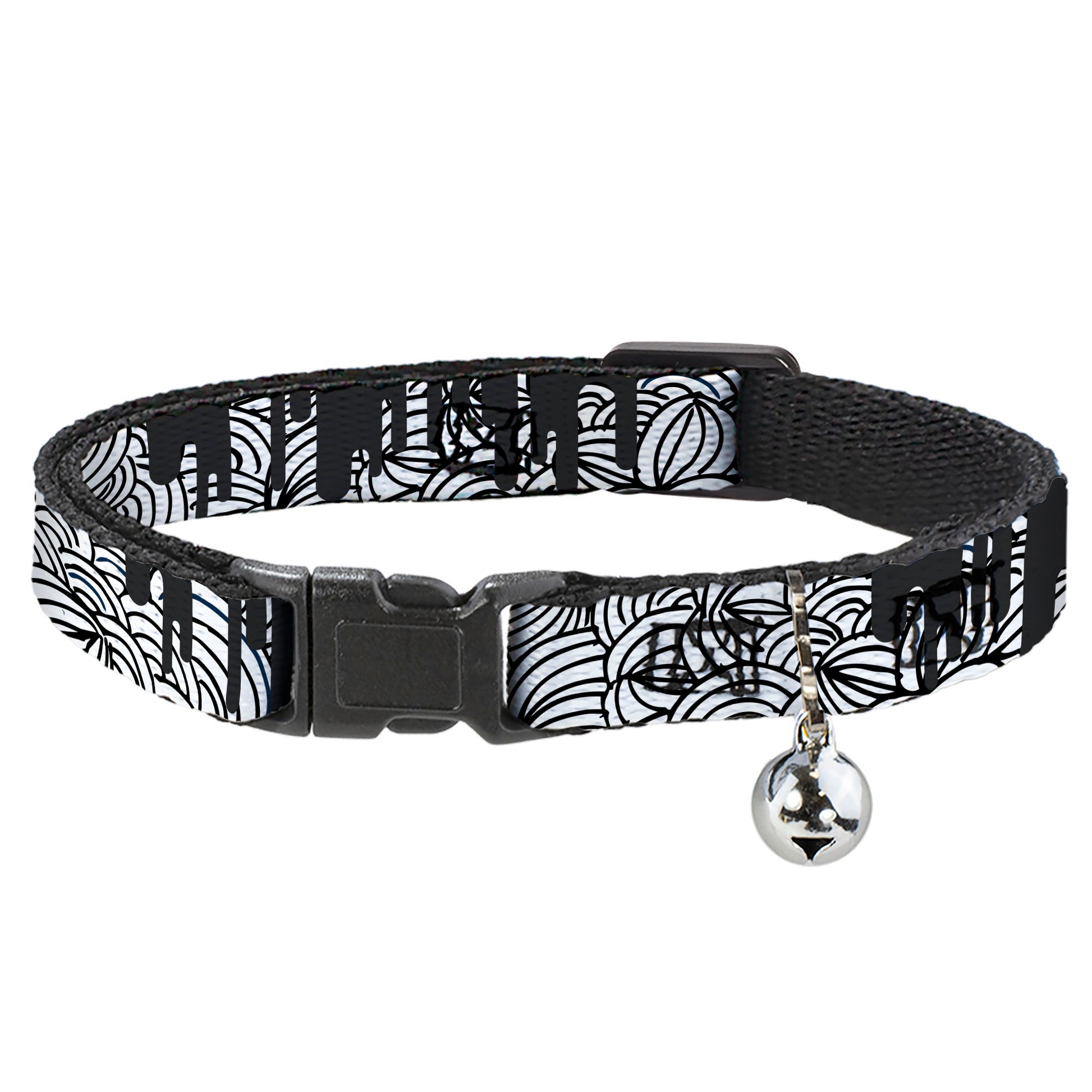 Cat Collar Breakaway - Doodle1 Paint Drips White Black Breakaway Cat Collars Buckle-Down