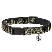 Cat Collar Breakaway - Doodle1 Paint Drips Cream Black Breakaway Cat Collars Buckle-Down