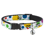 Cat Collar Breakaway - Dots Grid3 White Gray Multi Color Breakaway Cat Collars Buckle-Down
