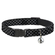Cat Collar Breakaway - Diamonds Diagonal2 Lines Black White Breakaway Cat Collars Buckle-Down