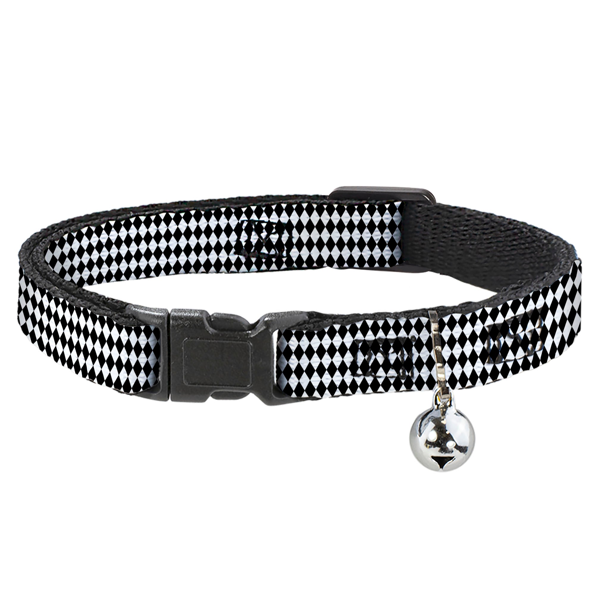 Cat Collar Breakaway - Diamonds Stripe White Black Breakaway Cat Collars Buckle-Down