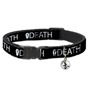 Cat Collar Breakaway - DEATH Coffin Black White Breakaway Cat Collars Buckle-Down