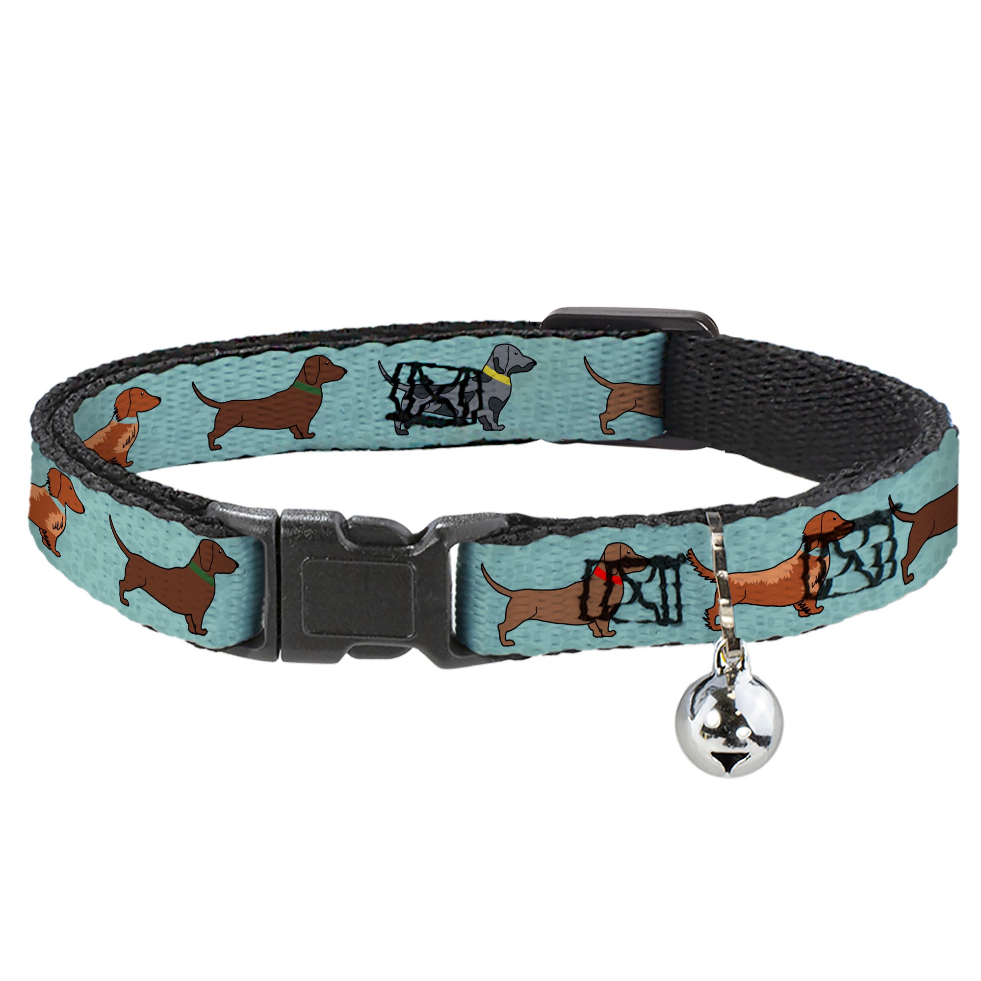 Cat Collar Breakaway - Dachshund 4-Dogs Paws Aquas Breakaway Cat Collars Buckle-Down