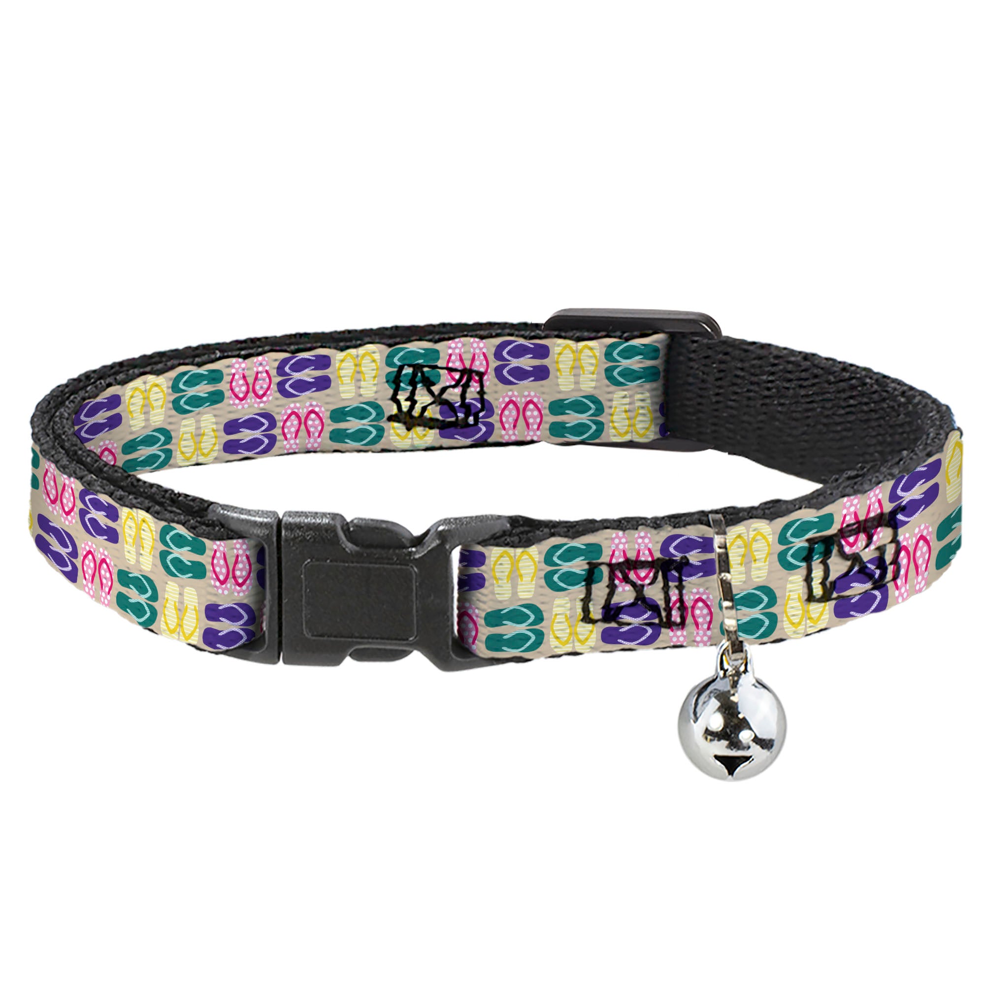Cat Collar Breakaway - Flip Flops6 Sand Multi Color Breakaway Cat Collars Buckle-Down