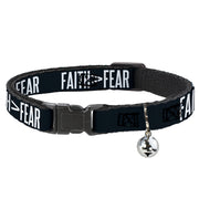 Cat Collar Breakaway with Bell - FAITH Greater Than FEAR Navy Blue White Breakaway Cat Collars Buckle-Down