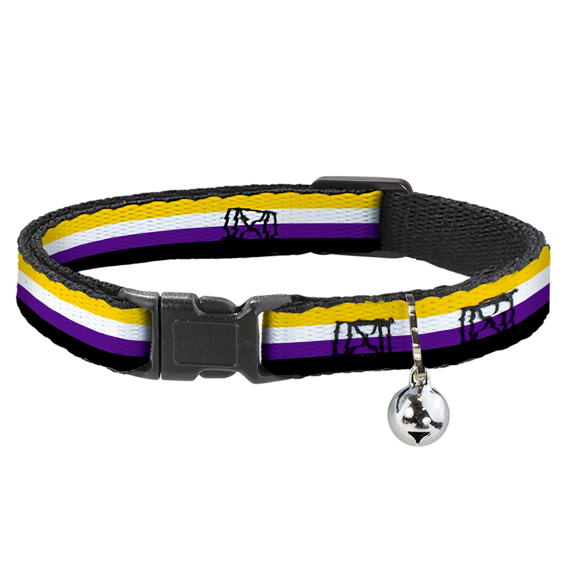 Breakaway Cat Collar with Bell - Flag Non-Binary Stripe Breakaway Cat Collars Buckle-Down