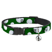 Cat Collar Breakaway - Golf Balls Scattered Green White Breakaway Cat Collars Buckle-Down