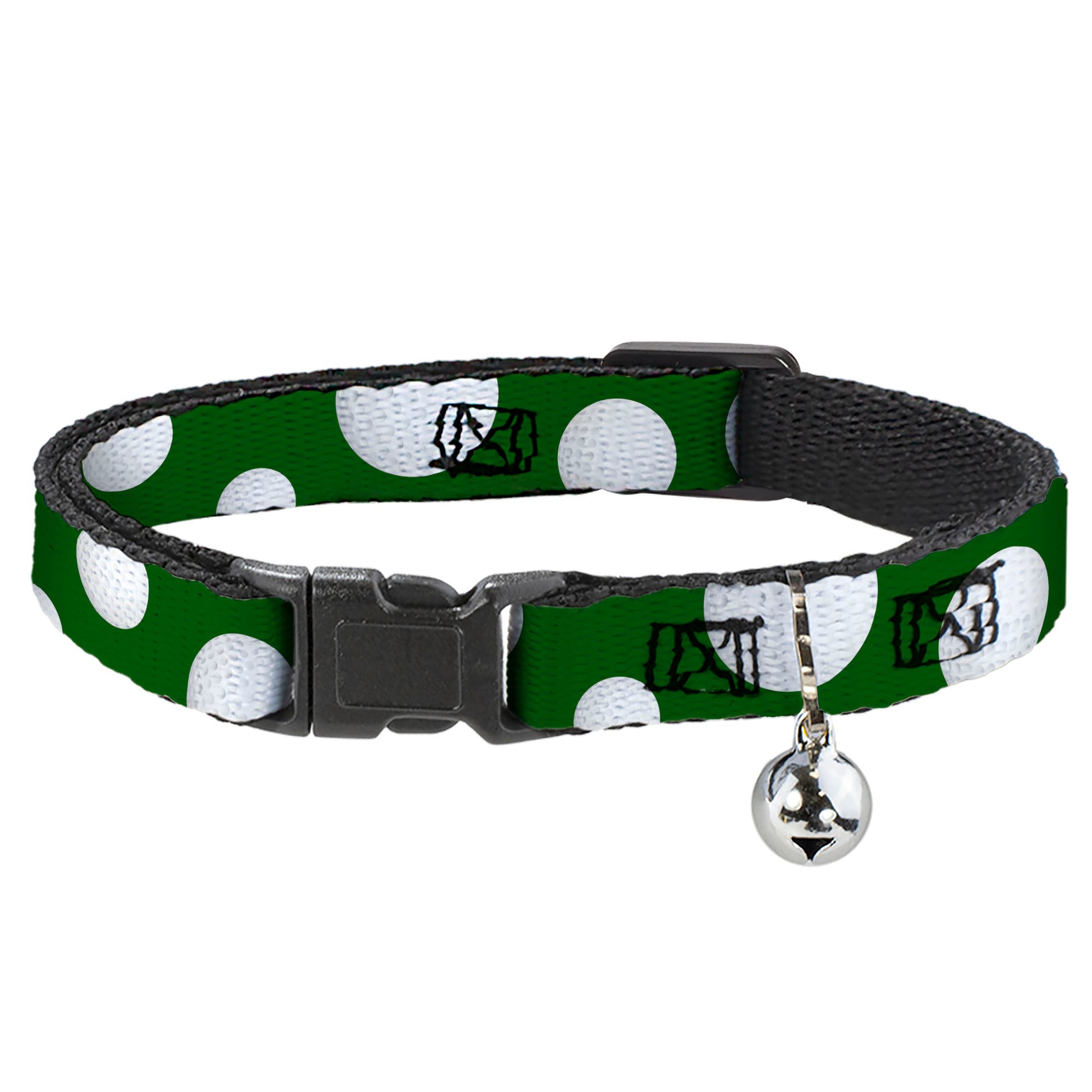 Cat Collar Breakaway - Golf Balls Scattered Green White Breakaway Cat Collars Buckle-Down