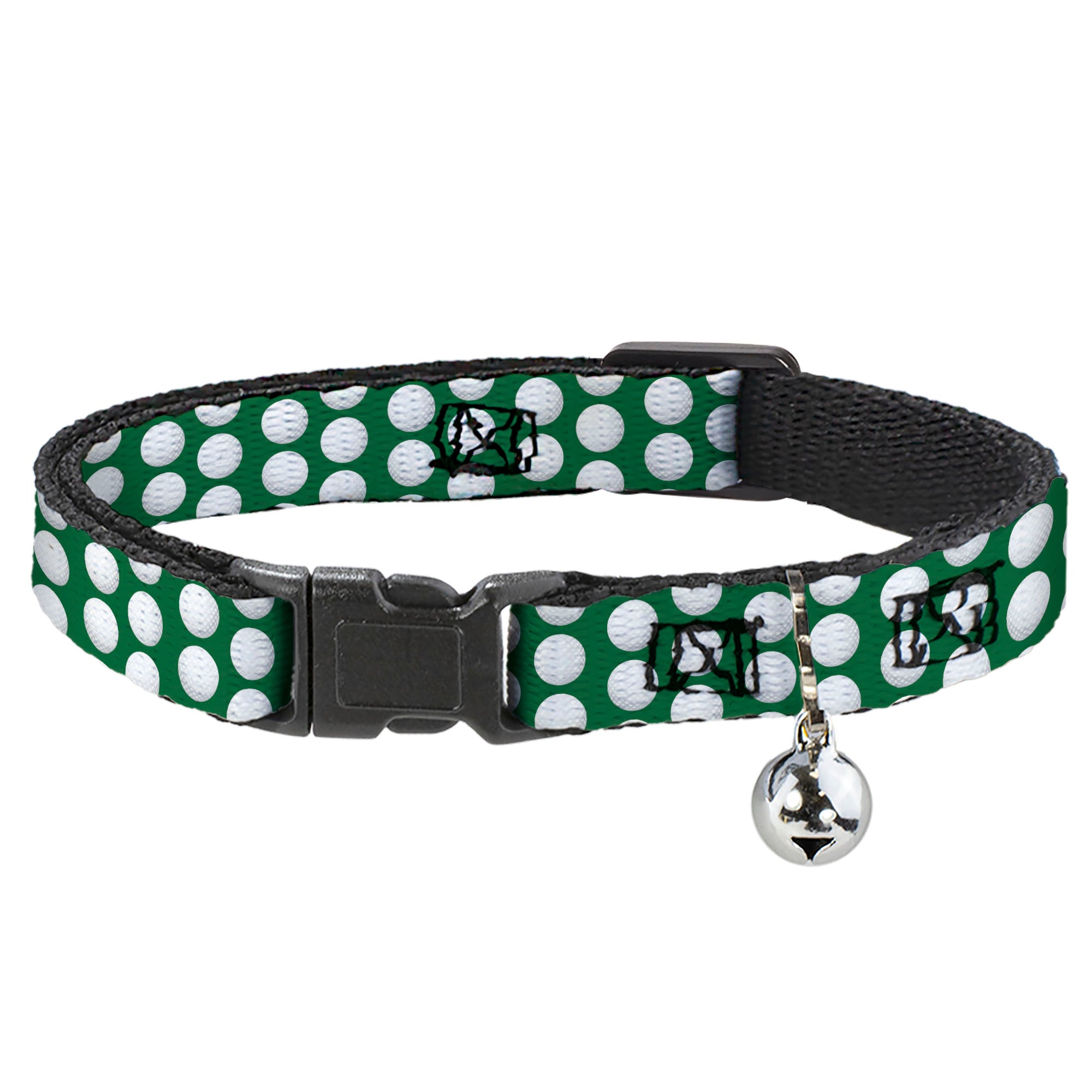 Cat Collar Breakaway - Golf Balls Green White Breakaway Cat Collars Buckle-Down