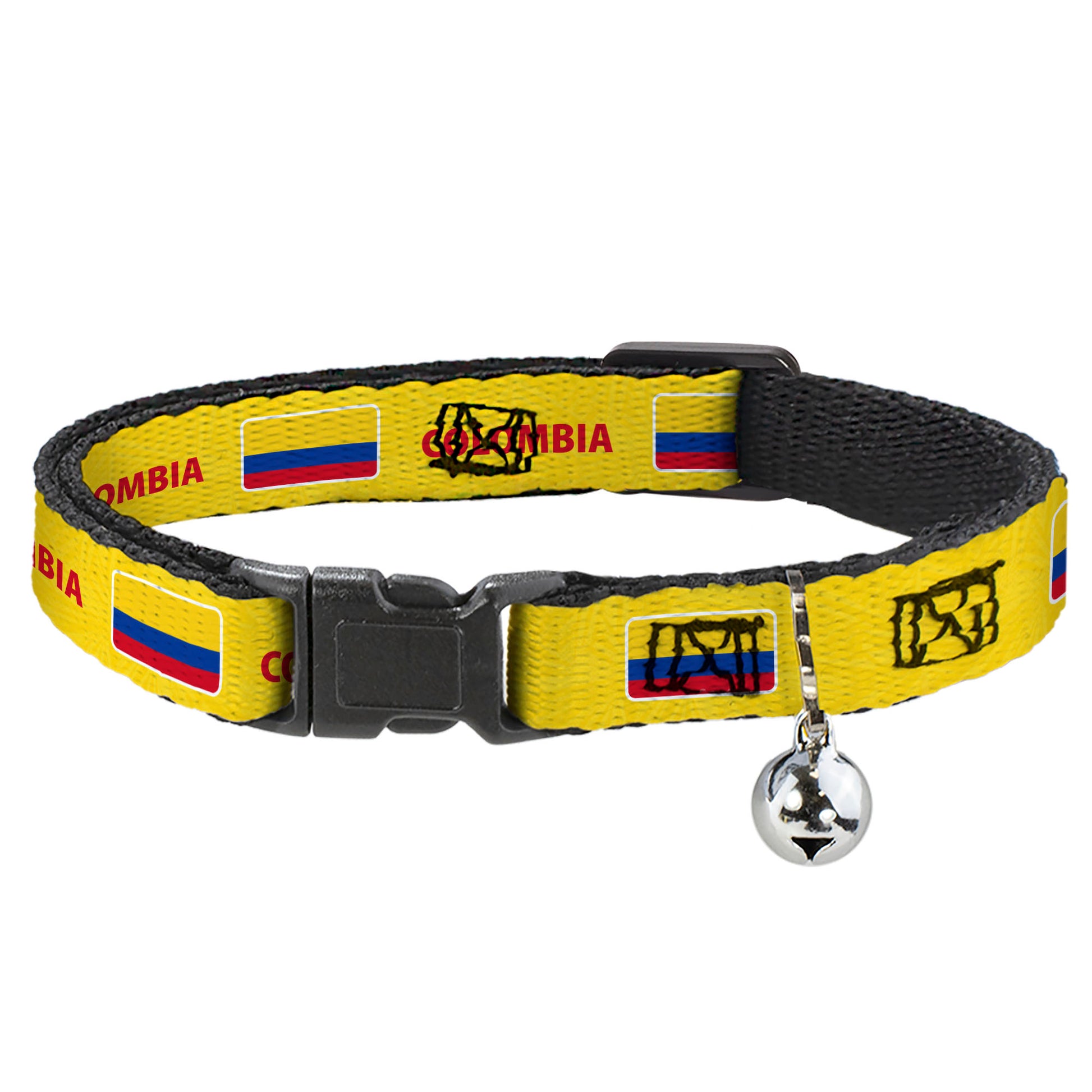 Breakaway Cat Collar with Bell - Global Soccer Cup Series Colombia Spirit Flag Breakaway Cat Collars Buckle-Down