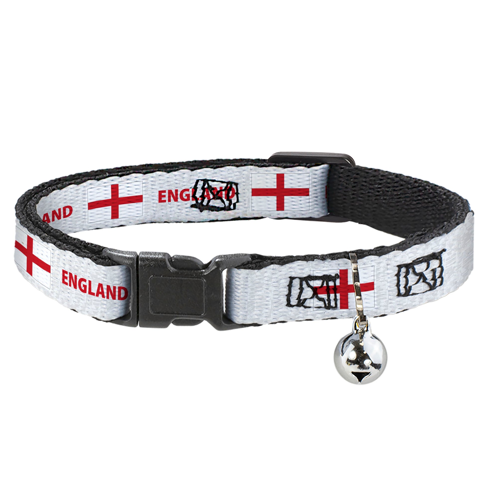 Breakaway Cat Collar with Bell - Global Soccer Cup Series England Spirit Flag Breakaway Cat Collars Buckle-Down