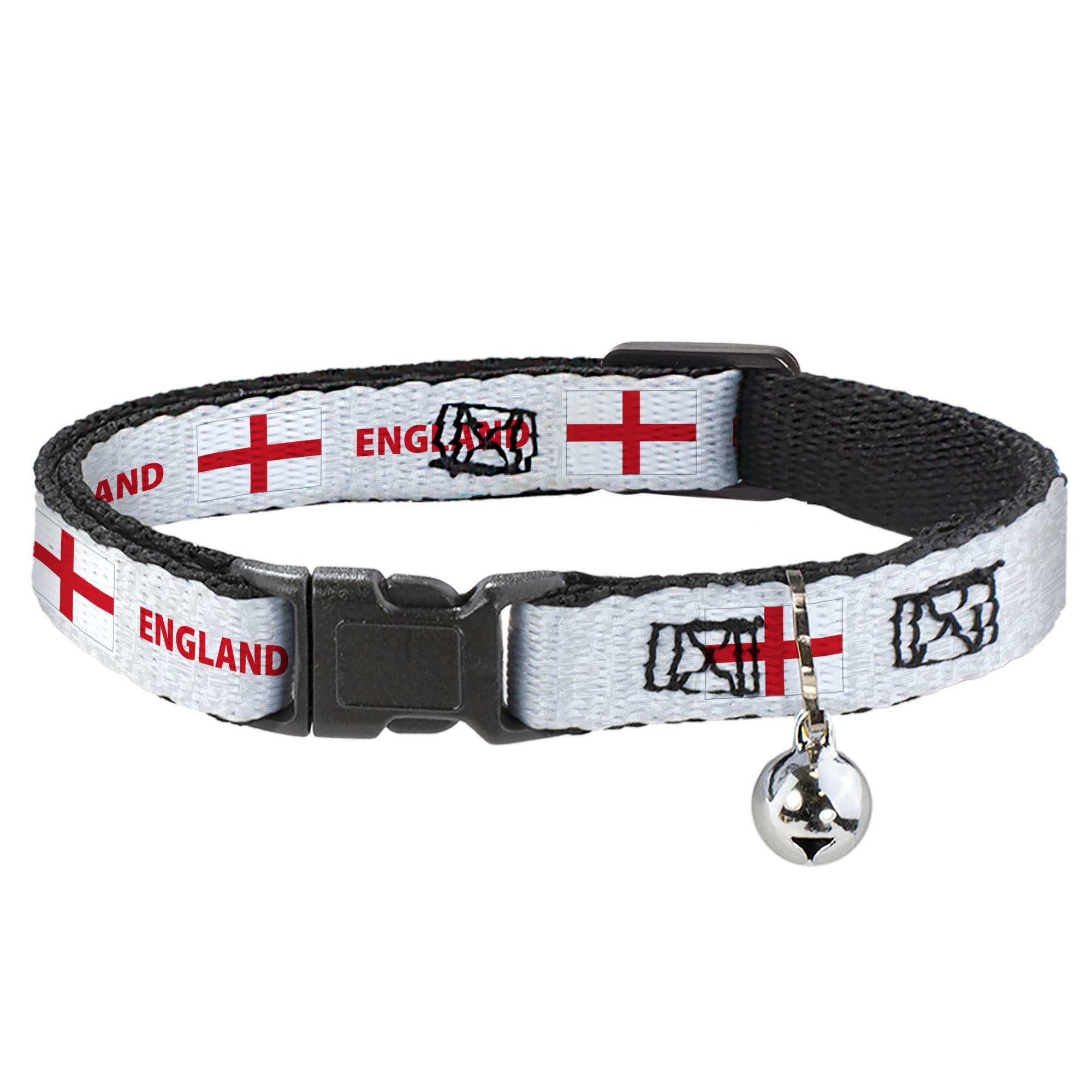 Breakaway Cat Collar with Bell - Global Soccer Cup Series England Spirit Flag Breakaway Cat Collars Buckle-Down