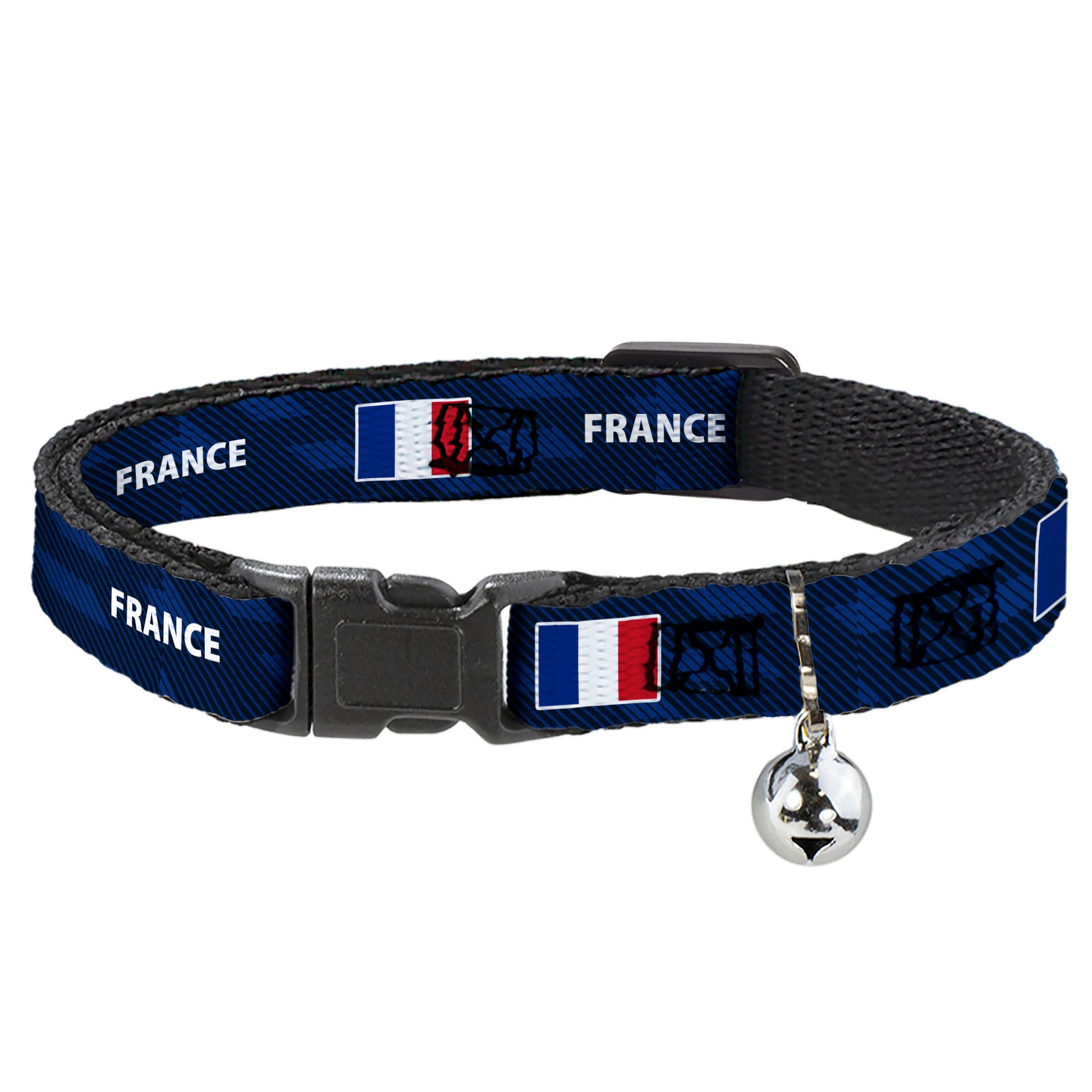 Breakaway Cat Collar with Bell - Global Soccer Cup Series France Spirit Flag Breakaway Cat Collars Buckle-Down