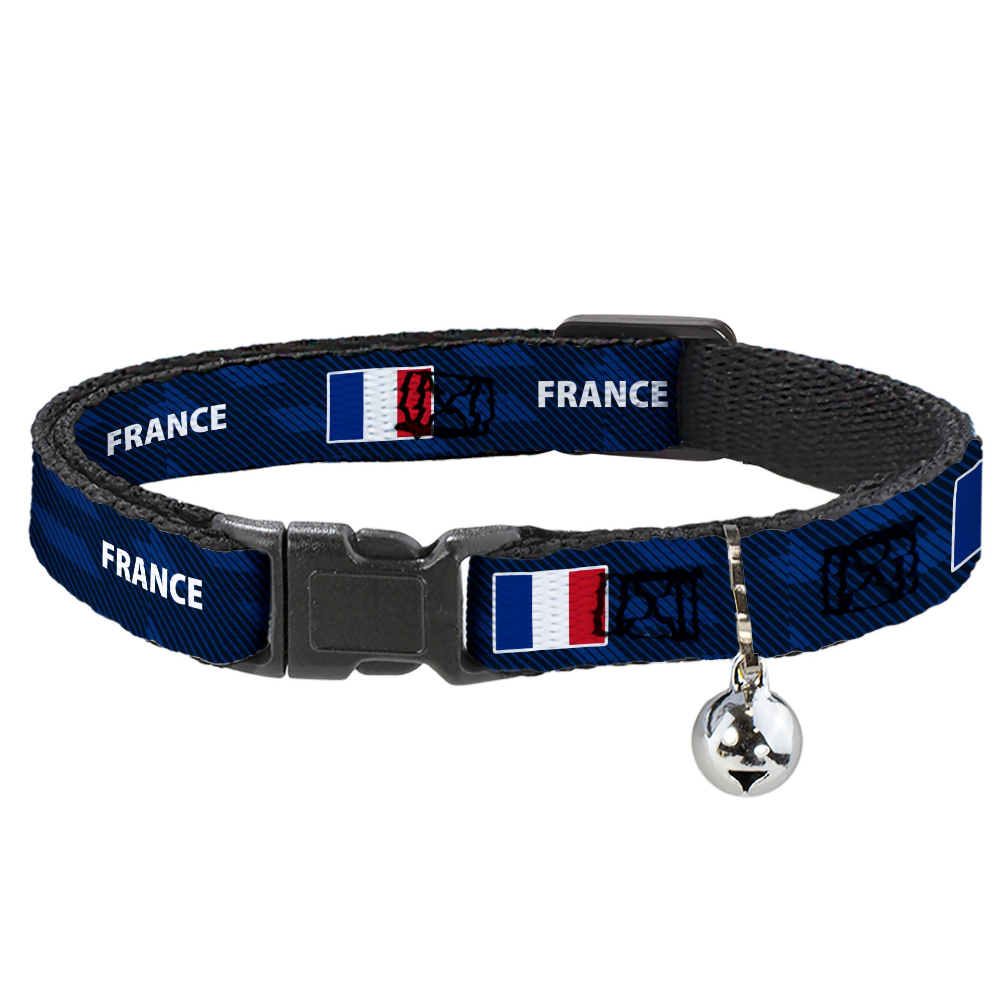 Breakaway Cat Collar with Bell - Global Soccer Cup Series France Spirit Flag Breakaway Cat Collars Buckle-Down
