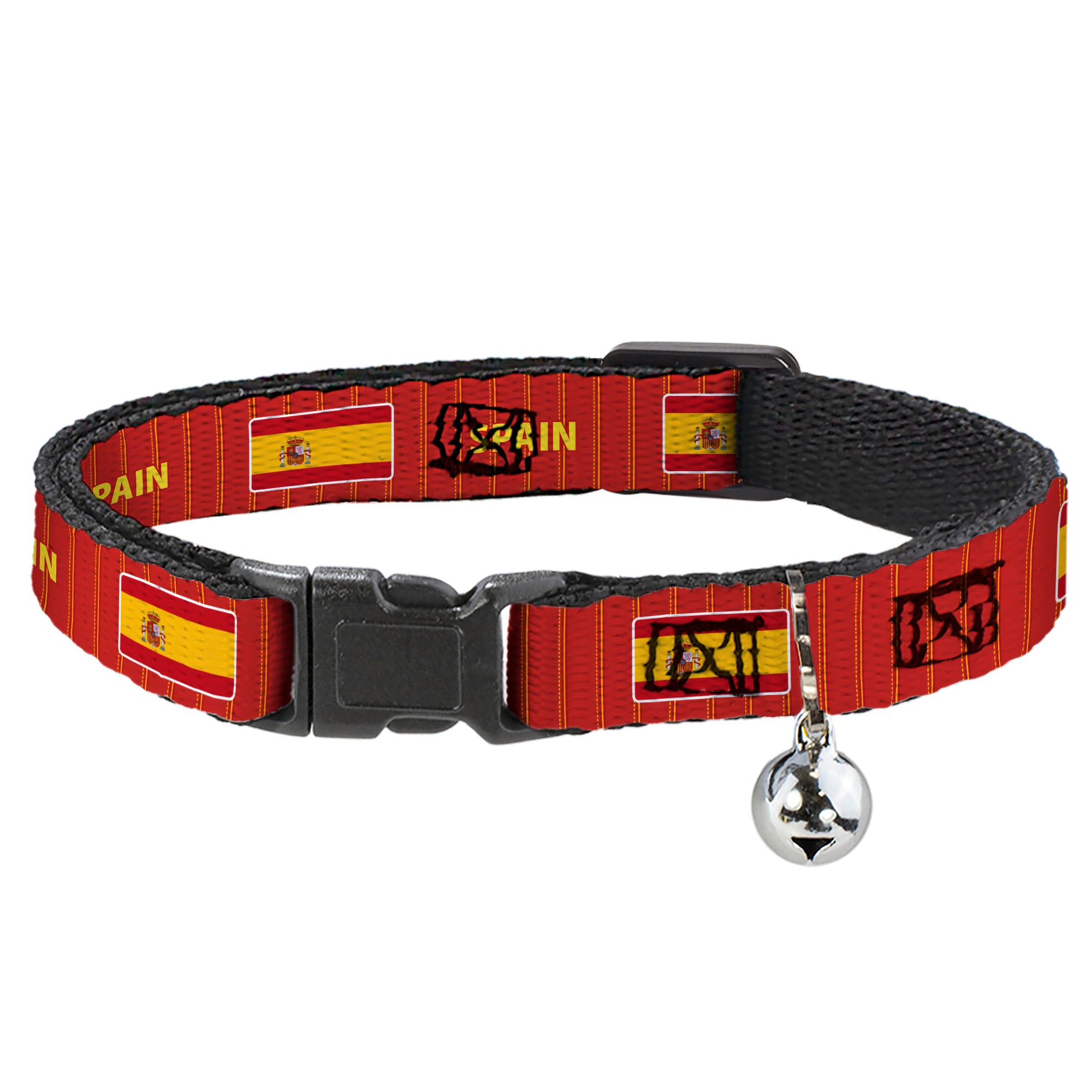 Breakaway Cat Collar with Bell - Global Soccer Cup Series Spain Spirit Flag Breakaway Cat Collars Buckle-Down