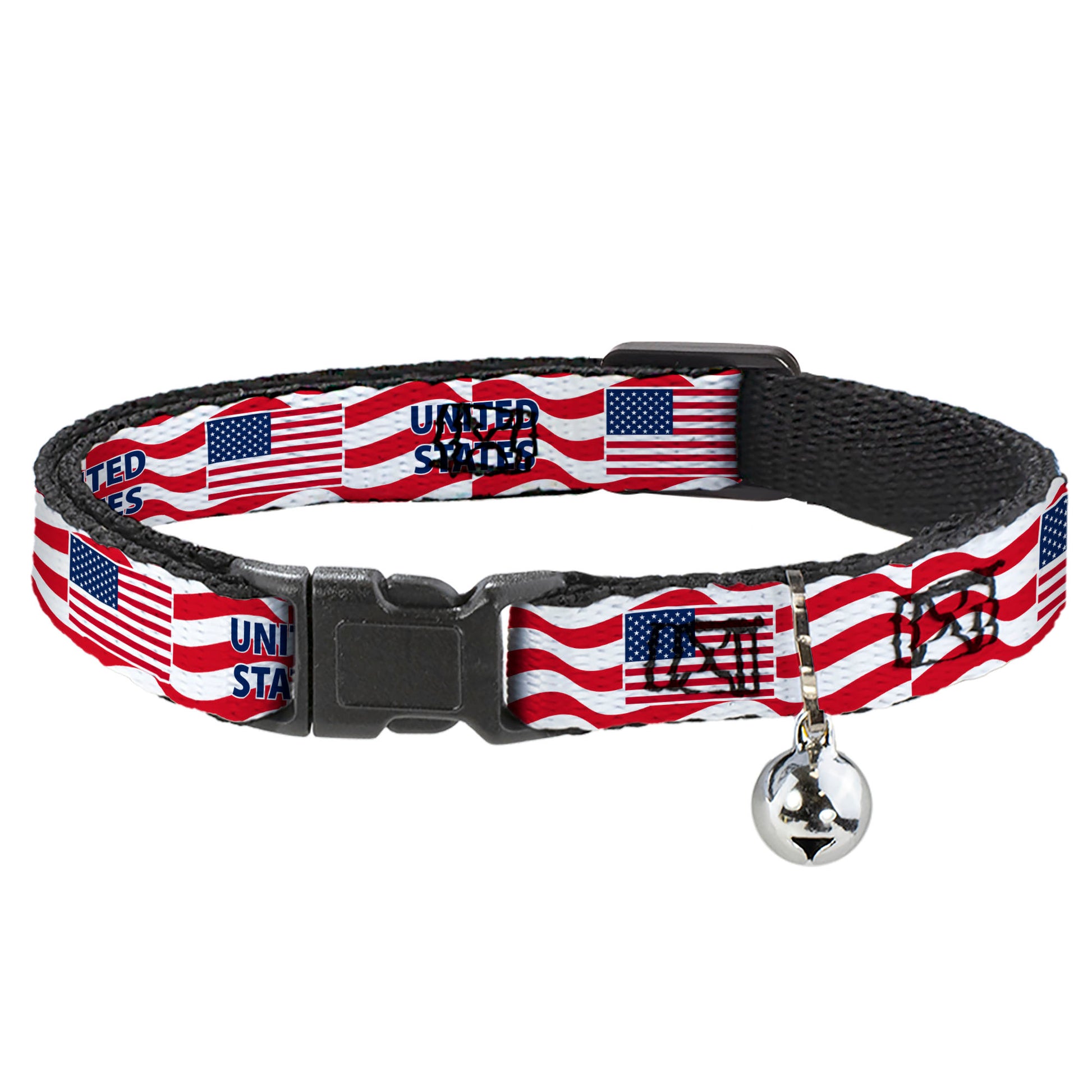 Breakaway Cat Collar with Bell - Global Soccer Cup Series United States Spirit Flag Breakaway Cat Collars Buckle-Down