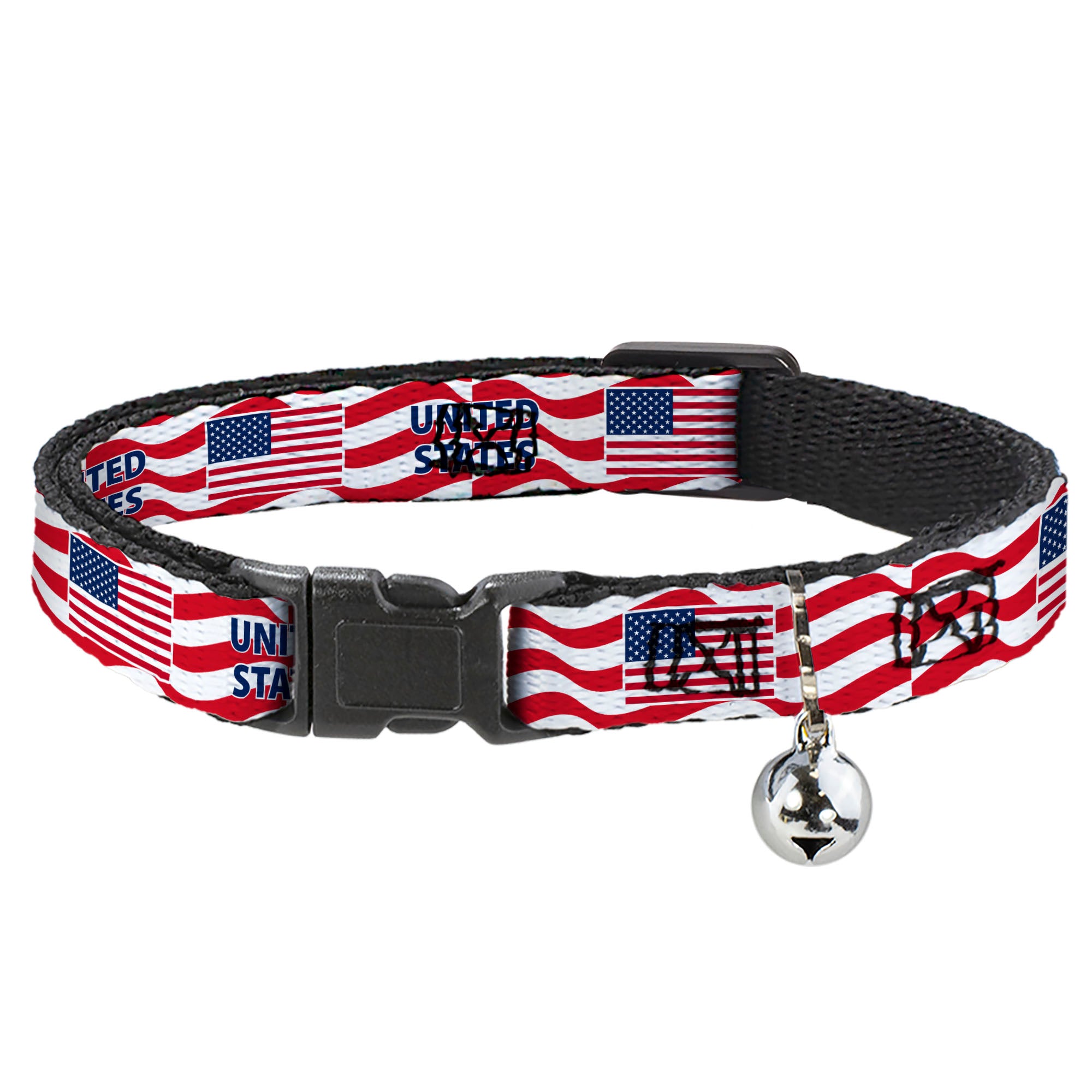 Breakaway Cat Collar with Bell - Global Soccer Cup Series United States Spirit Flag Breakaway Cat Collars Buckle-Down