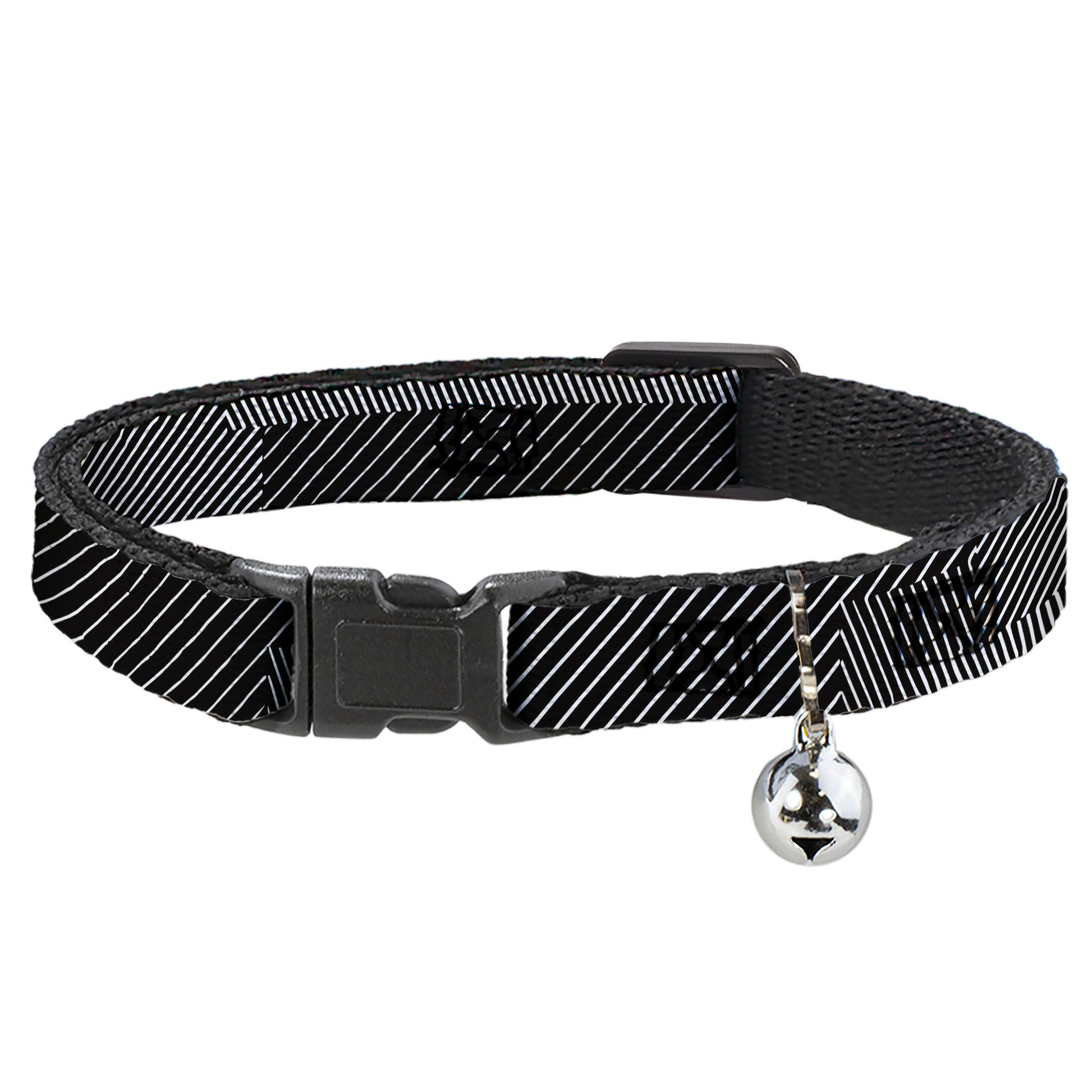 Cat Collar Breakaway - Hash Mark Stripe Black White Breakaway Cat Collars Buckle-Down
