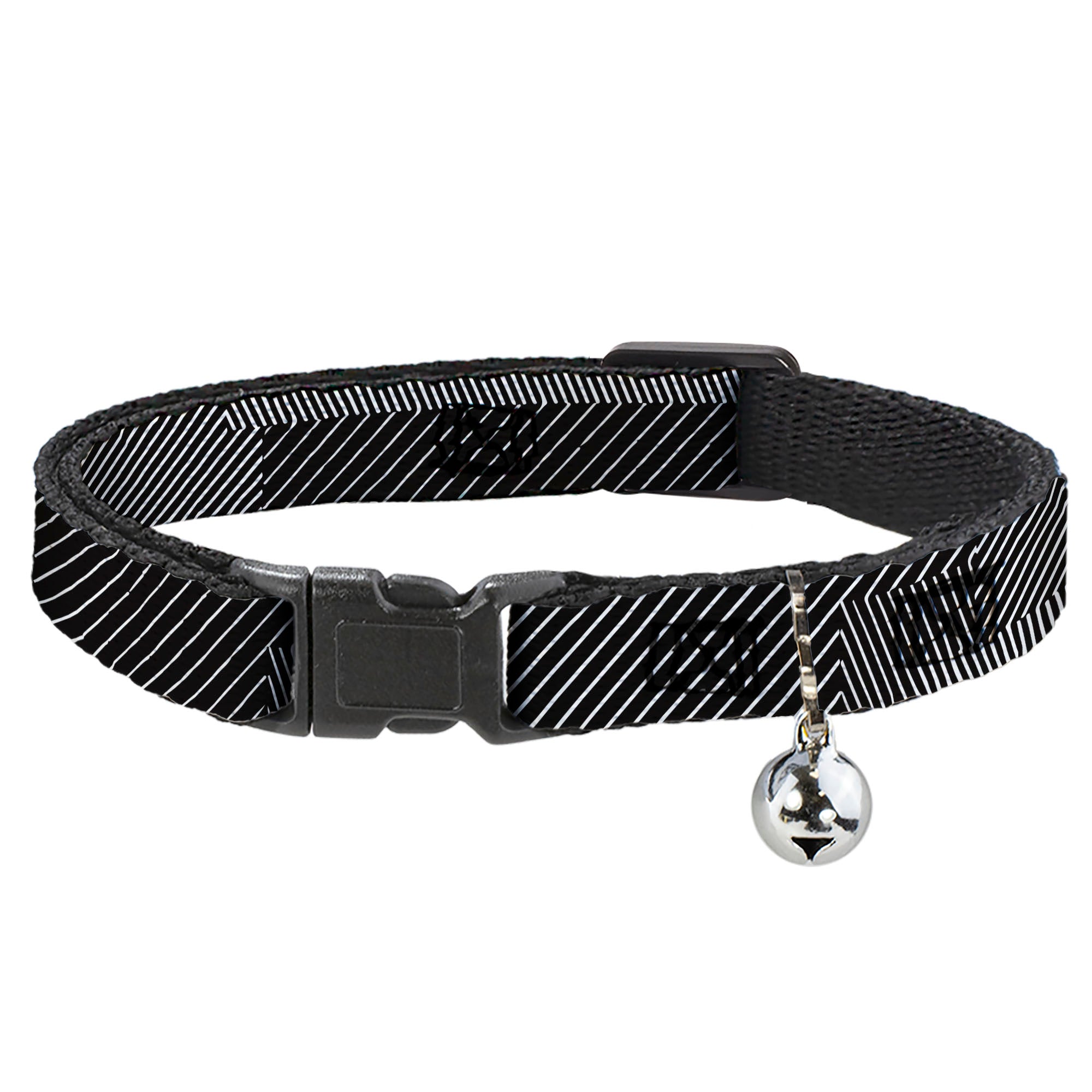 Cat Collar Breakaway - Hash Mark Stripe Black White Breakaway Cat Collars Buckle-Down