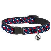 Breakaway Cat Collar with Bell - Holiday Christmas Stocking and Snowflake Blue/WhiteRed Breakaway Cat Collars Buckle-Down