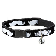 Cat Collar Breakaway - Mustache Black White Breakaway Cat Collars Buckle-Down