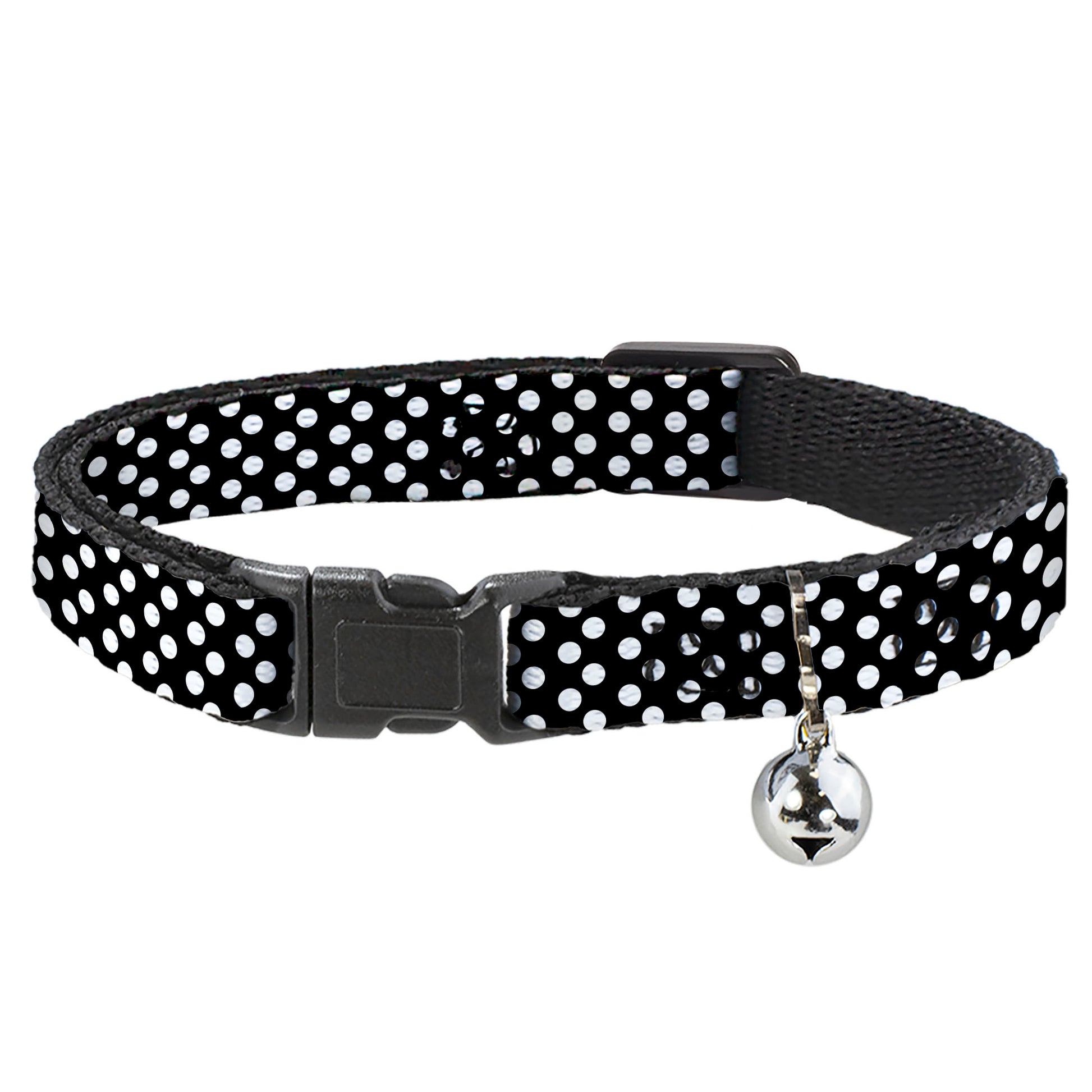 Cat Collar Breakaway - Micro Polka Dots2 Black White Breakaway Cat Collars Buckle-Down