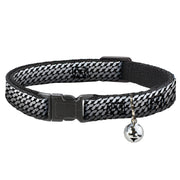 Cat Collar Breakaway - Mustache Monogram Black Grays Breakaway Cat Collars Buckle-Down