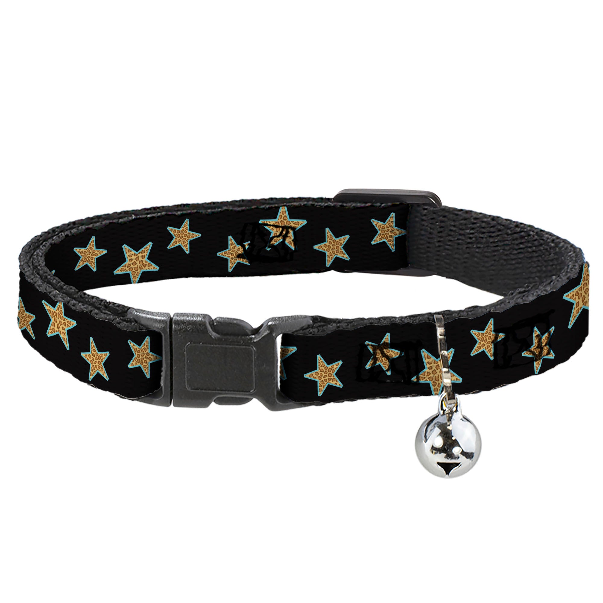 Cat Collar Breakaway - Multi Stars Black Leopard Baby Blue Outline Breakaway Cat Collars Buckle-Down