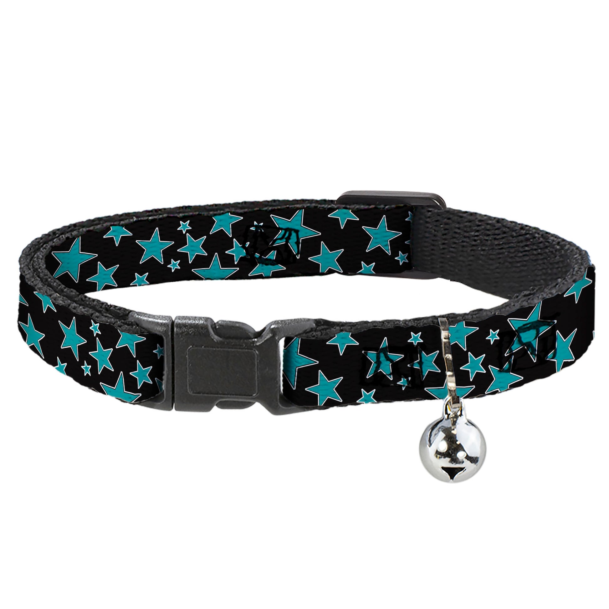 Cat Collar Breakaway - Multi Stars Black Turquoise Breakaway Cat Collars Buckle-Down