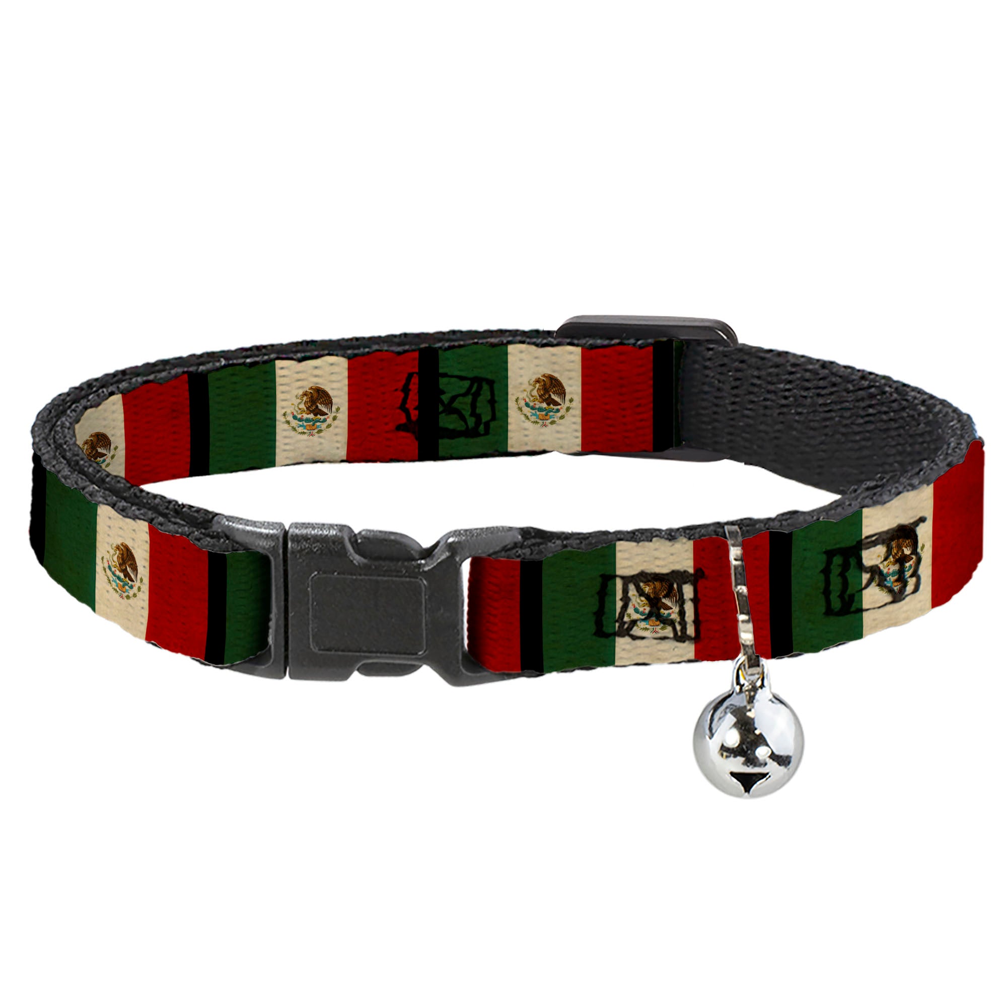Cat Collar Breakaway - Mexico Flag Distressed Breakaway Cat Collars Buckle-Down