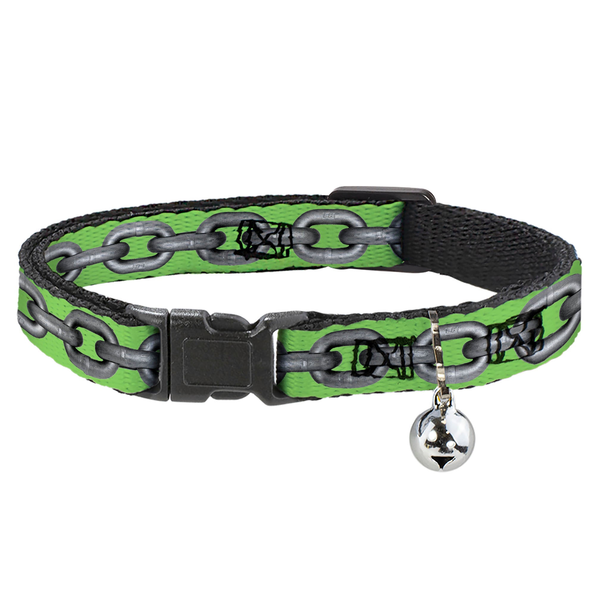 Cat Collar Breakaway - Metal Chain Green Gray Breakaway Cat Collars Buckle-Down