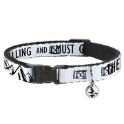 Cat Collar Breakaway - THE MOUNTAINS ARE CALLING AND I MUST GO Mountains Outline White Black Breakaway Cat Collars Buckle-Down