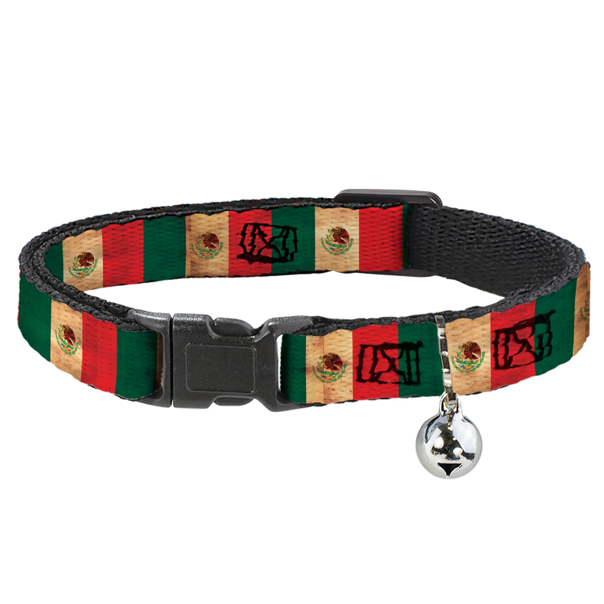 Cat Collar Breakaway - Mexico Flag Continuous Vintage Breakaway Cat Collars Buckle-Down