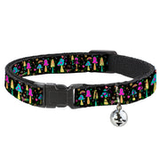 Cat Collar Breakaway with Bell - Mushroom SHROOMY Garden Black Multi Color Breakaway Cat Collars Buckle-Down