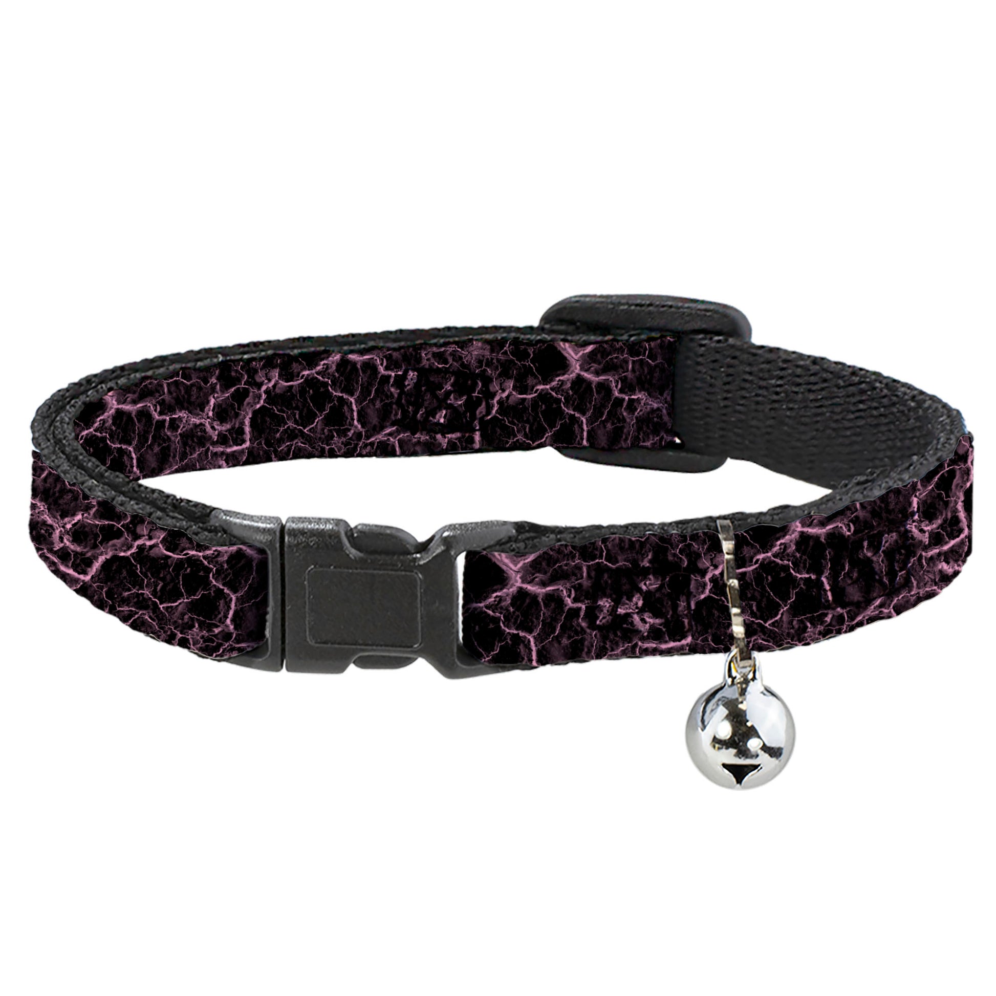 Breakaway Cat Collar with Bell - Marble Black/Baby Pink Breakaway Cat Collars Buckle-Down   