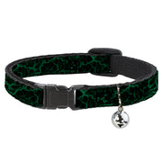 Breakaway Cat Collar with Bell - Marble Black/Green Breakaway Cat Collars Buckle-Down   