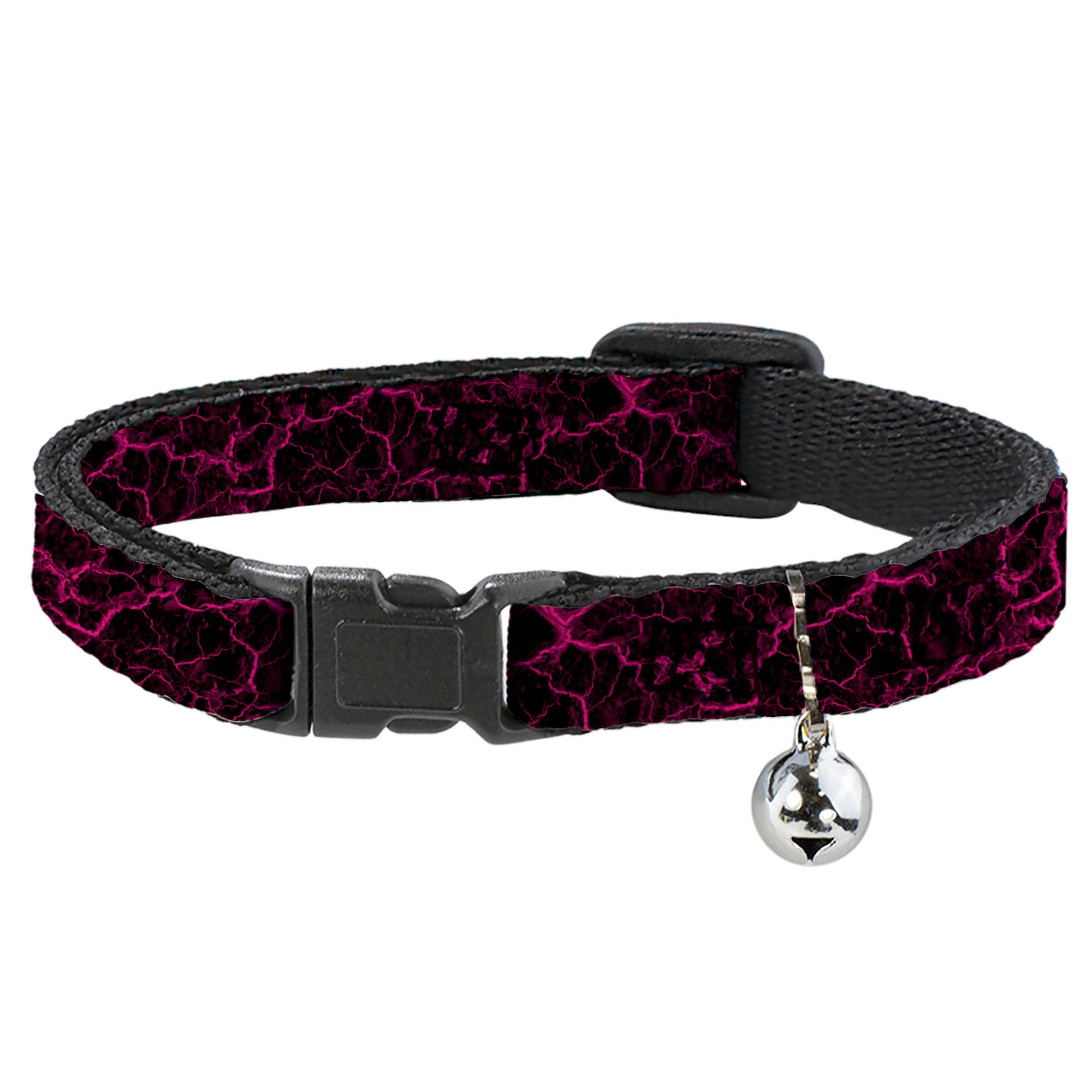 Breakaway Cat Collar with Bell - Marble Black/Hot Pink Breakaway Cat Collars Buckle-Down   