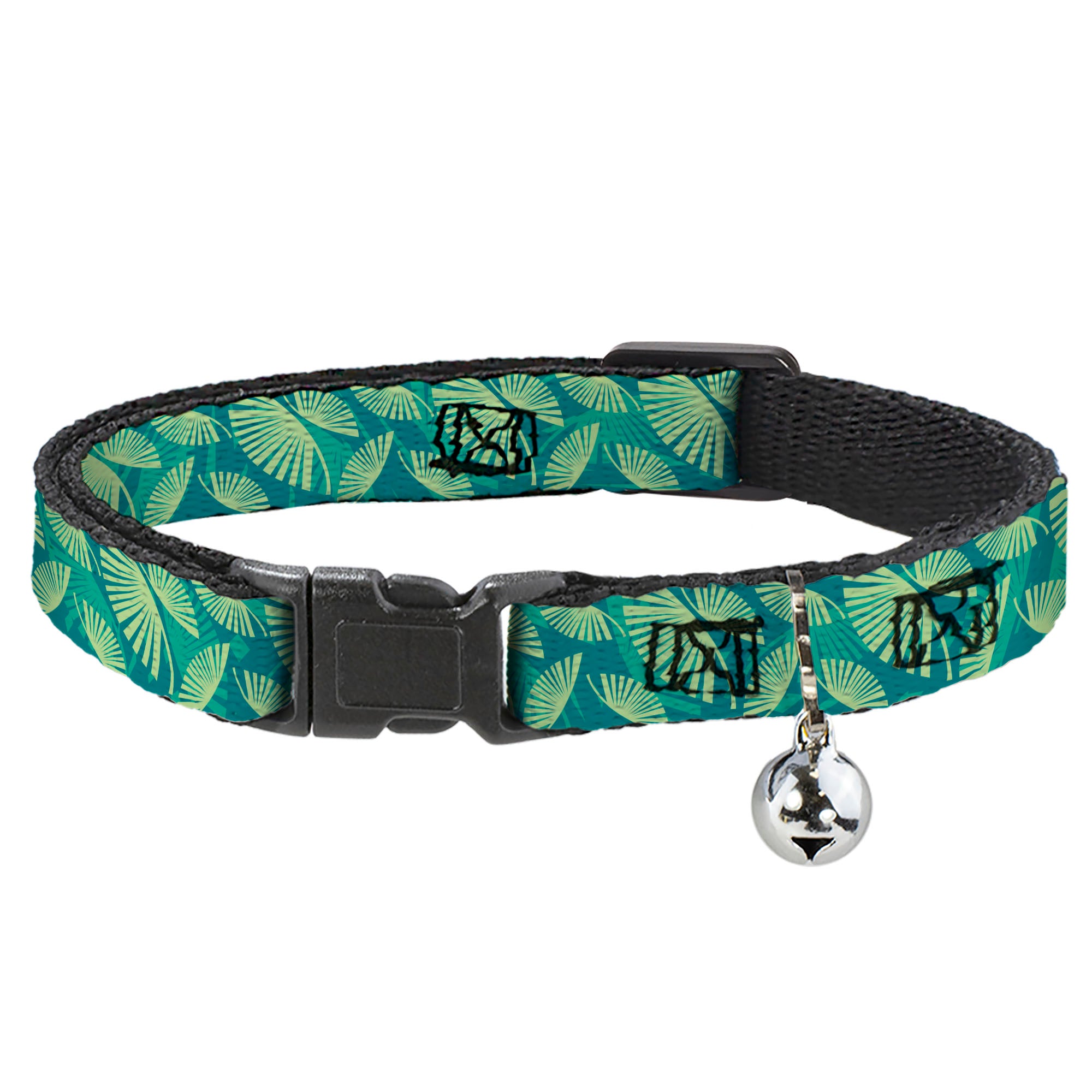 Cat Collar Breakaway - Palm Leaves Stacked Pastel Greens Breakaway Cat Collars Buckle-Down