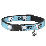 Cat Collar Breakaway - Polar Bear Repeat Baby Blue Breakaway Cat Collars Buckle-Down