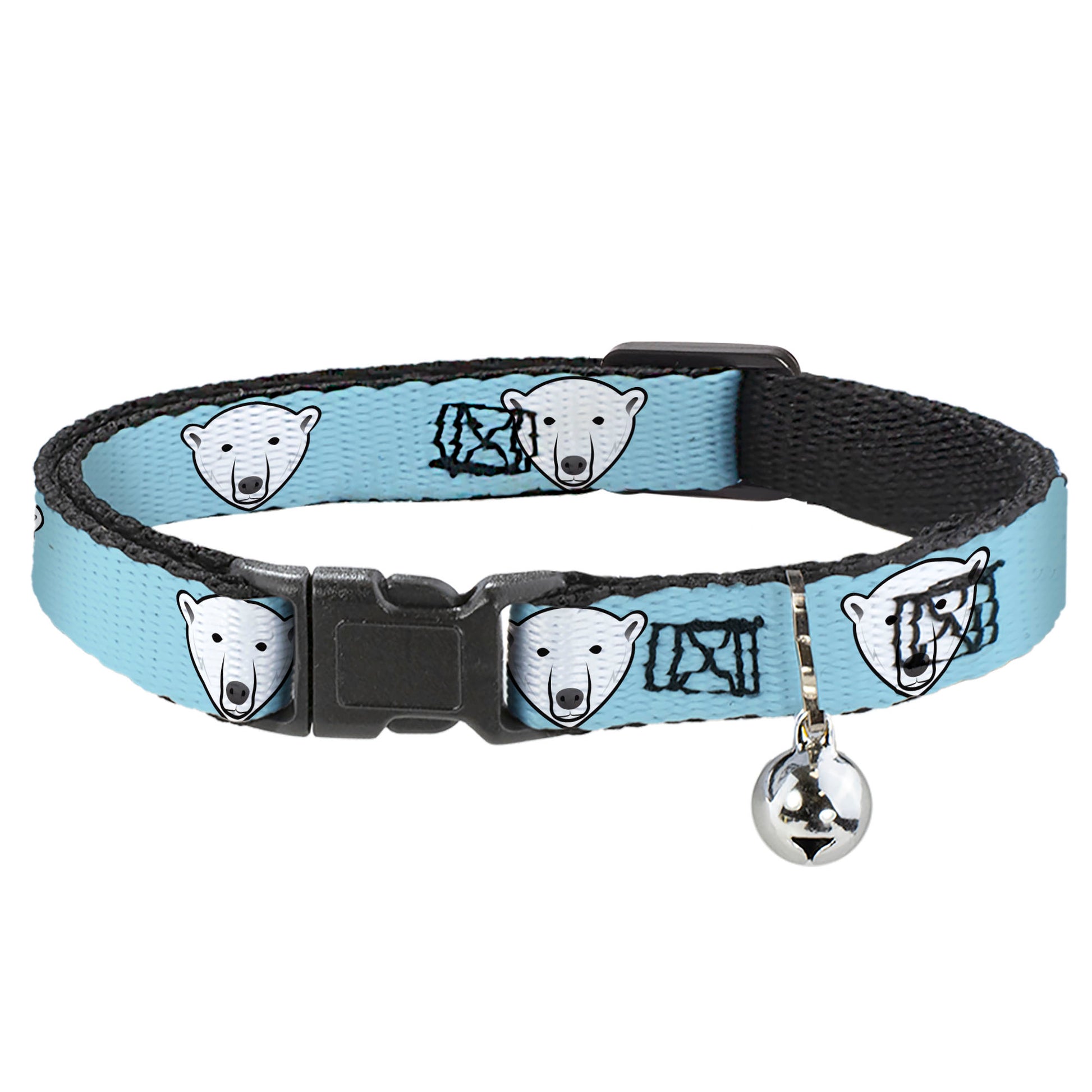 Cat Collar Breakaway - Polar Bear Repeat Baby Blue Breakaway Cat Collars Buckle-Down