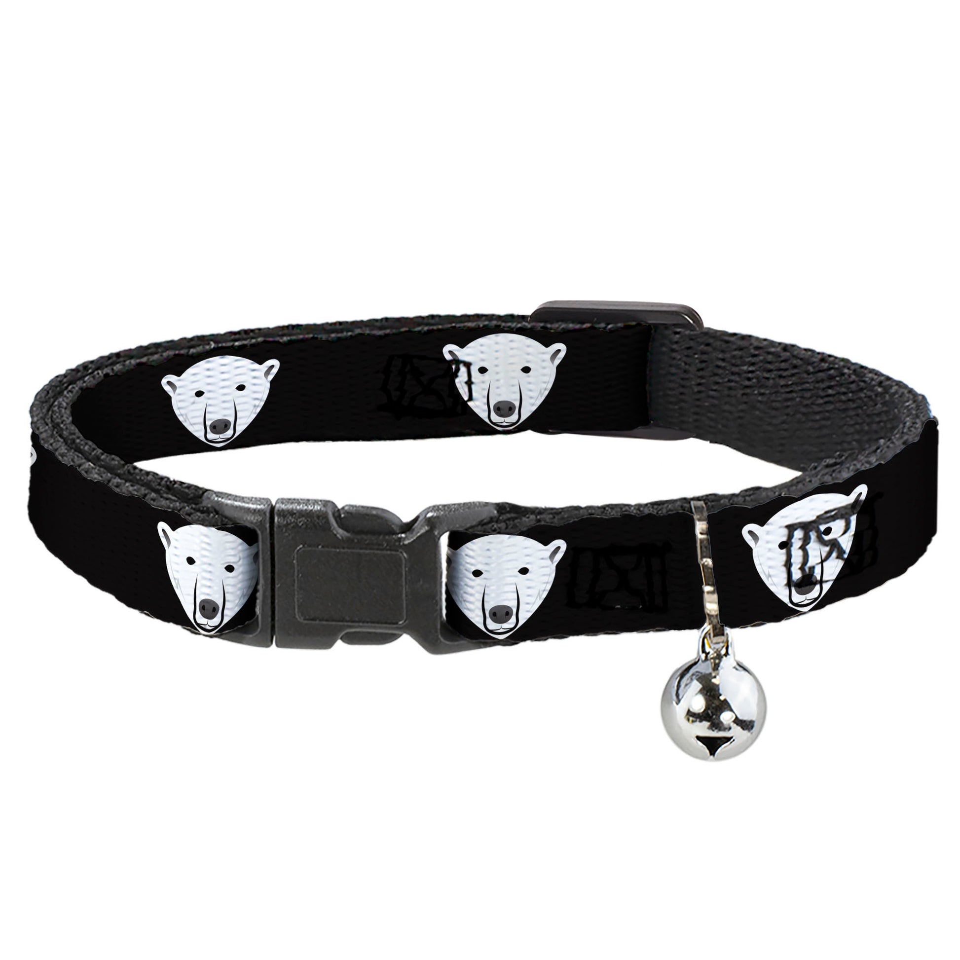 Cat Collar Breakaway - Polar Bear Repeat Black Breakaway Cat Collars Buckle-Down