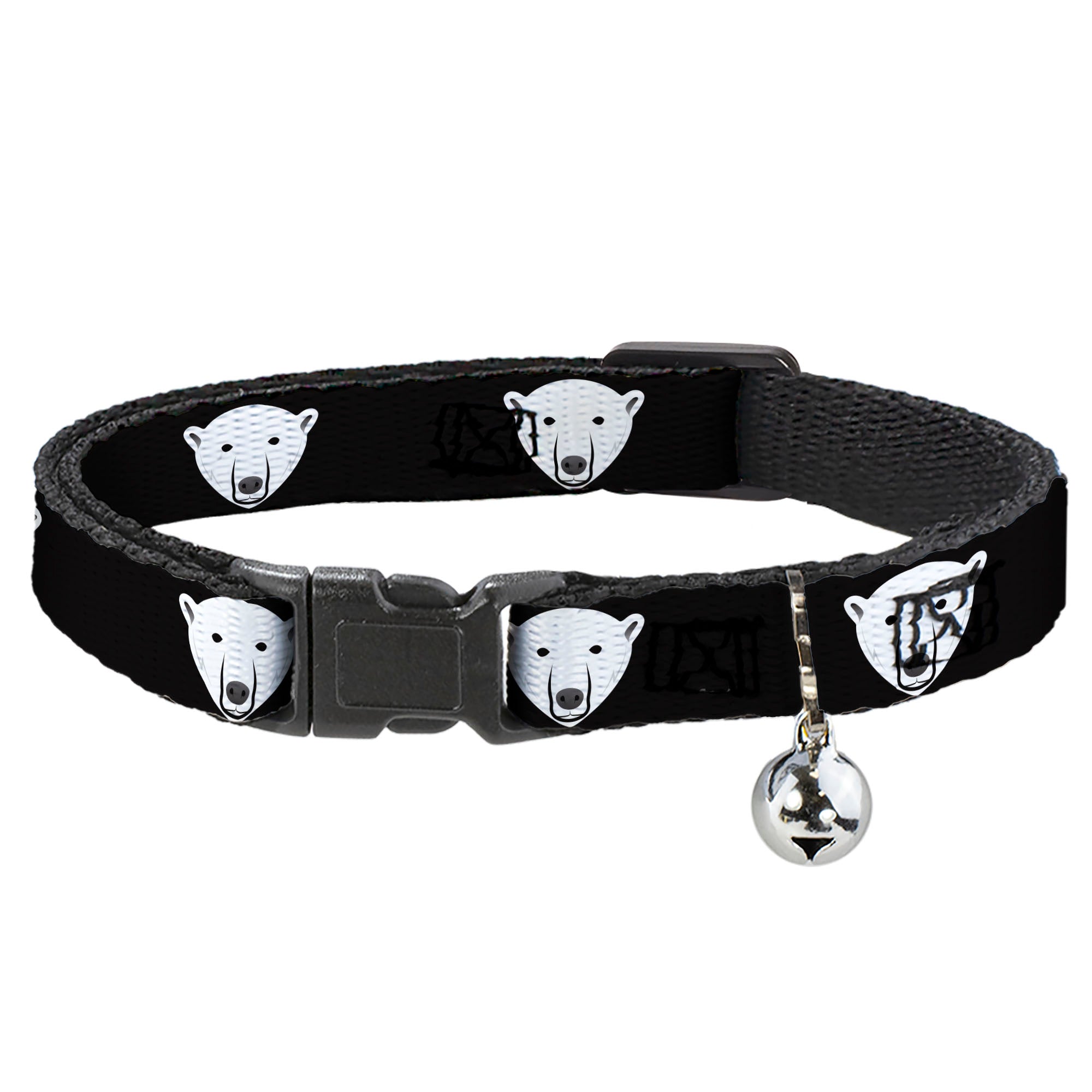 Cat Collar Breakaway - Polar Bear Repeat Black Breakaway Cat Collars Buckle-Down