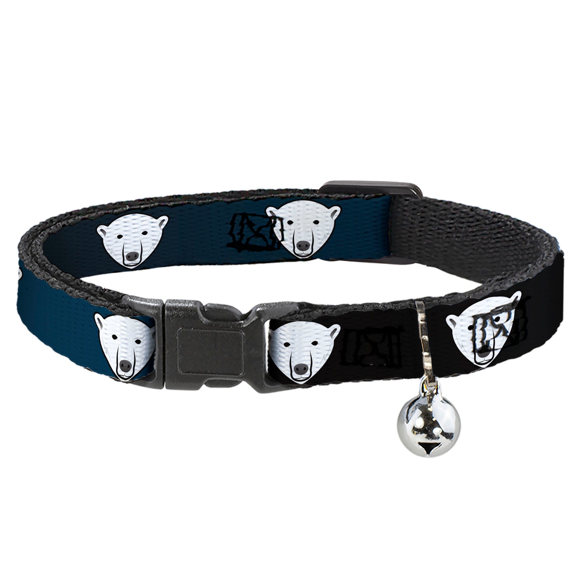 Cat Collar Breakaway - Polar Bear Repeat Black Blue Fade Breakaway Cat Collars Buckle-Down