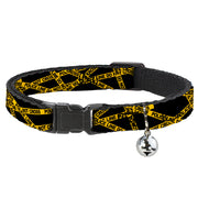 Cat Collar Breakaway - Police Line Black Yellow Breakaway Cat Collars Buckle-Down