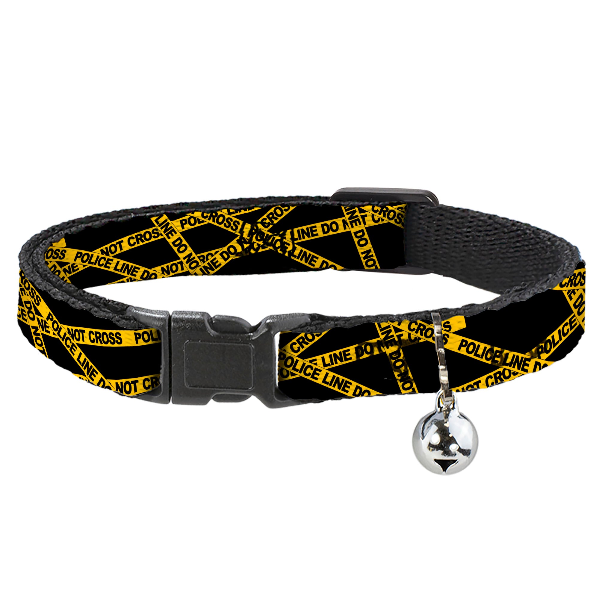 Cat Collar Breakaway - Police Line Black Yellow Breakaway Cat Collars Buckle-Down