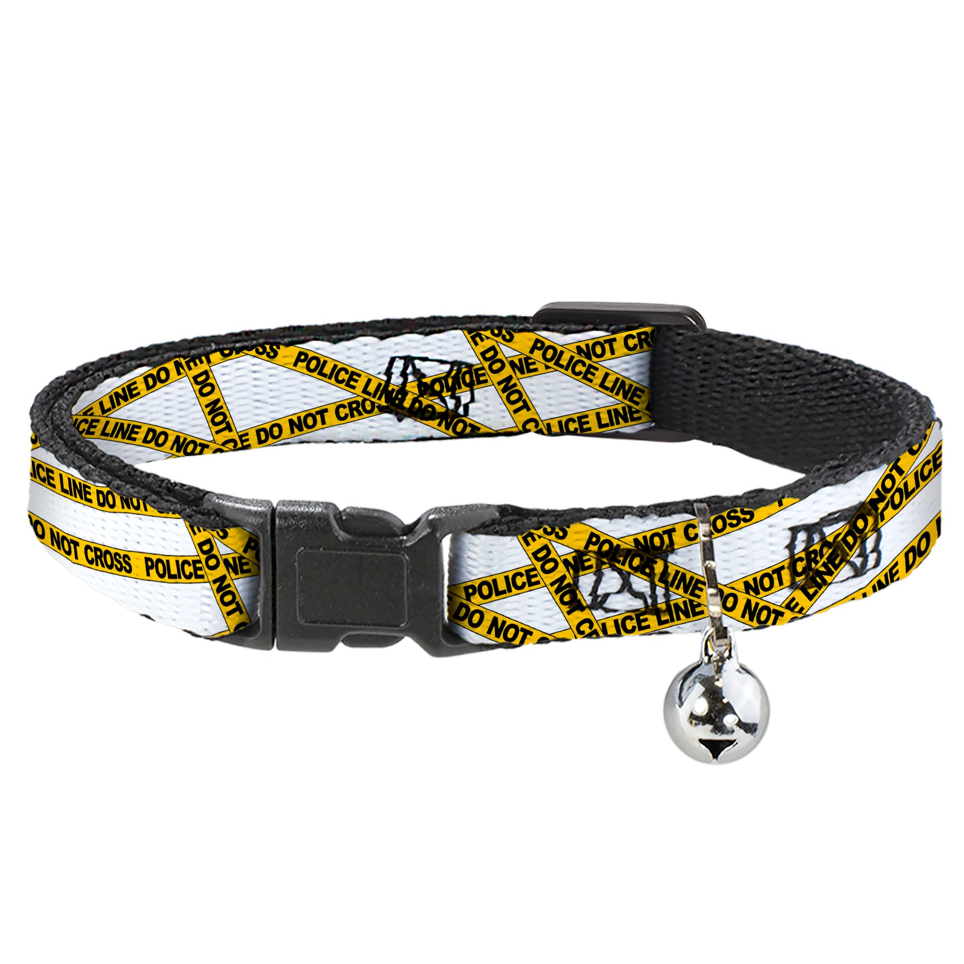 Cat Collar Breakaway - Police Line White Yellow Breakaway Cat Collars Buckle-Down