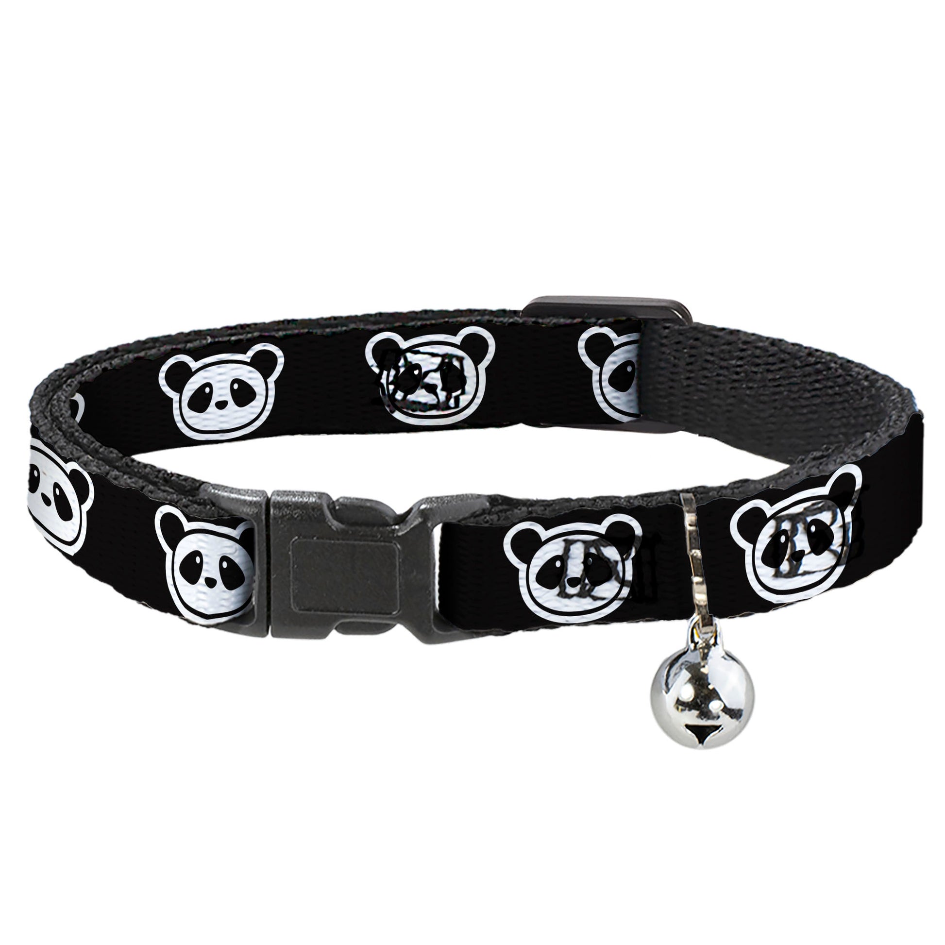 Cat Collar Breakaway - Panda Bear Cartoon2 Black White Breakaway Cat Collars Buckle-Down